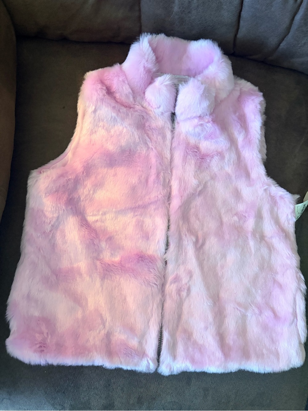 NWT OshKosh Girls Size 12 Pink Faux Fur Vest